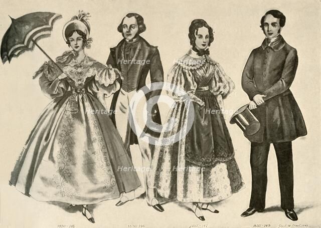 'Clothing from 1824-1835', 1907, (1937). Creator: Cecil W Trout.