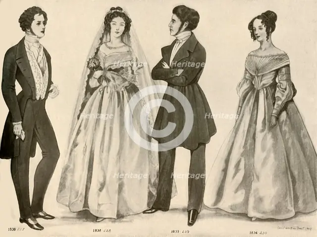 'Clothing from 1836-1847', 1907, (1937). Creator: Cecil W Trout.