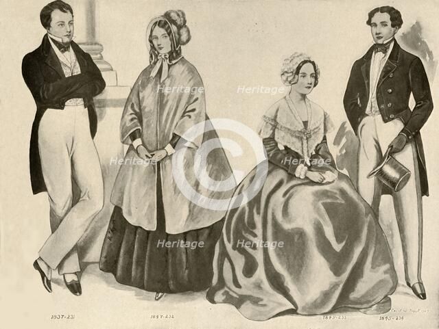 'Clothing from 1836-1847', 1907, (1937). Creator: Cecil W Trout.