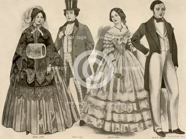 'Clothing from 1850-1856',  1907, (1937). Creator: Cecil W Trout.