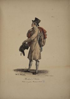 Clothing merchant. From the Series "Cris de Paris" (The Cries of Paris), 1815. Creator: Vernet, Carle (1758-1836)