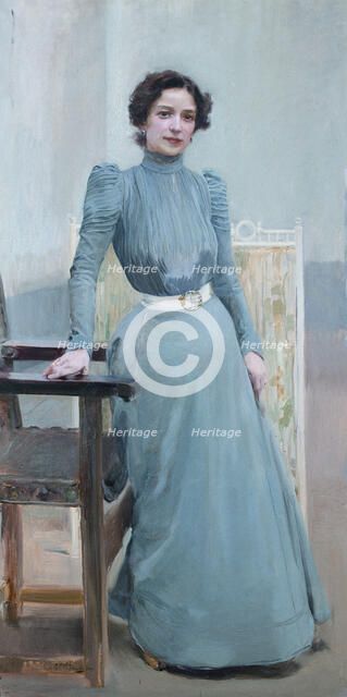 Clotilde in a grey dress, 1900. Creator: Sorolla y Bastida, Joaquín (1863-1923).