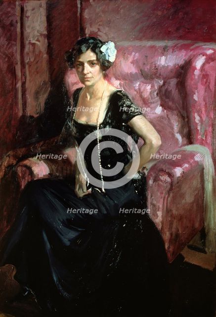  'Clotilde in Evening Dress' Oil, 1911 by Joaquin Sorolla.