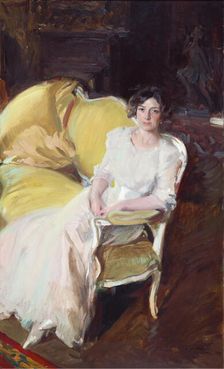 Clotilde Sitting on a Sofa, 1910. Creator: Sorolla y Bastida, Joaquín (1863-1923)