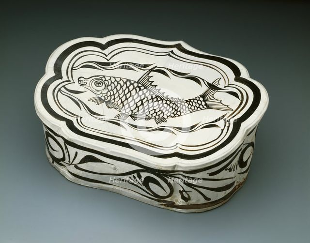 Cloud-Shaped Pillow with Fish, Jin dynasty (1115-1234), 12th/13th century. Creator: Unknown.