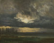 Cloud Study over the Elbe with Poplars, 1832. Creator: Johan Christian Dahl
