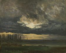 Cloud Study over the Elbe with Poplars, 1832. Creator: Johan Christian Dahl