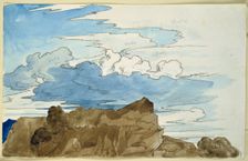 Cloud study over a rocky hilltop in the mountains, c1816-1817. Creator: Carl Philipp Fohr