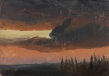 Cloud Study over Poplars, c1830-1879. Creator: Knud Baade