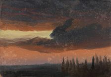 Cloud Study over Poplars, c1830-1879. Creator: Knud Baade