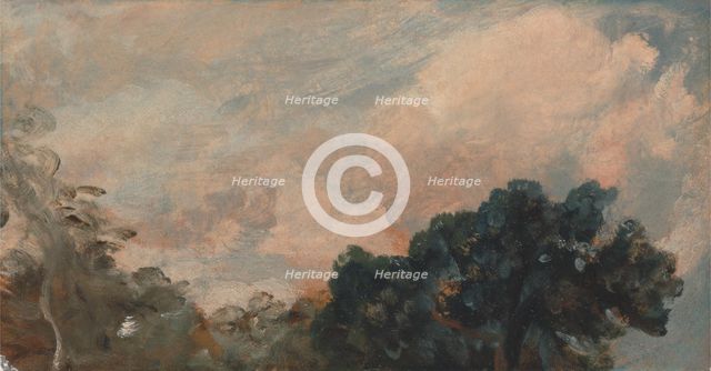 Cloud Study with Trees;Study of Clouds and Trees, 1821. Creator: John Constable.