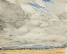 Cloud study with landscape, c1875-1944. Creator: George Clausen