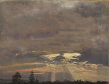 Cloud Study with Sunbeams, 1836. Creator: Dahl, Johan Christian Clausen (1788-1857)