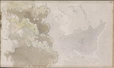 Cloudy sky above a few treetops, 1864-1880. Creator: Johannes Tavenraat