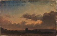 Cloudy sky over landscape, exercise, 1854. Creator: Werner Holmberg