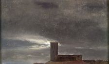 Clouds over a Building with a Tower, c1810-1850. Creator: Johan Christian Dahl