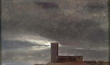 Clouds over a Building with a Tower, c1810-1850. Creator: Johan Christian Dahl