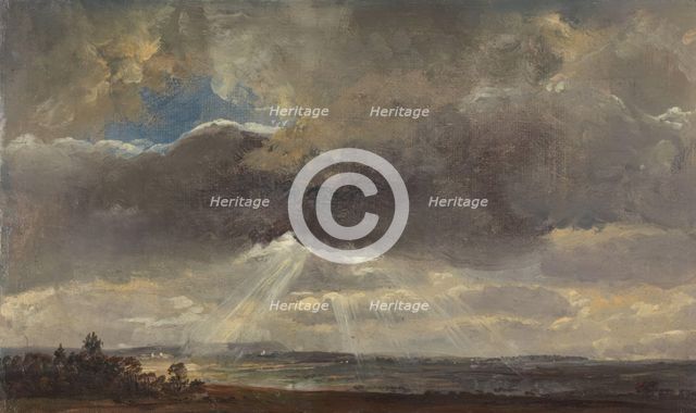 Clouds and Sunbeams over the Windberg near Dresden, c1810-1850. Creator: Johan Christian Dahl.