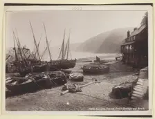 Clovelly, Crazed Kate's Cottage and Beach, 1860/94. Creator: Francis Bedford