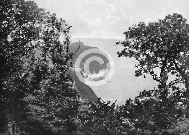 'Clovelly, from the Hobby', c1896. Artist: ED Percival.