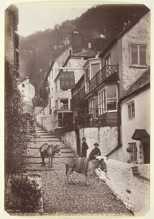 Clovelly, the New Inn and Street, 1860/94. Creator: Francis Bedford