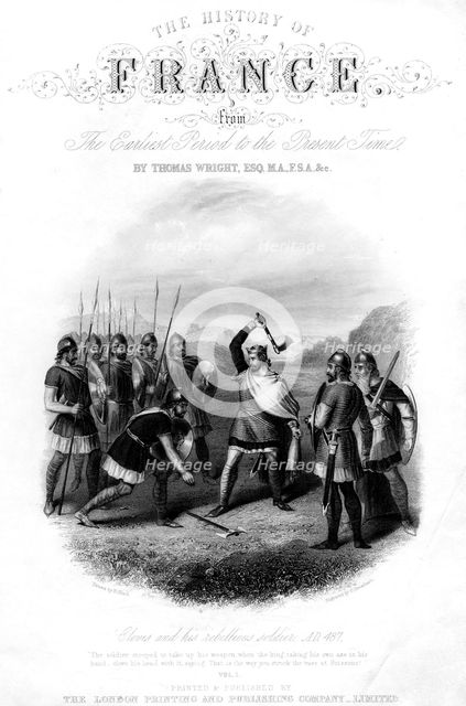 Clovis and his Rebellious Soldier, 487 AD, (1875). Artist: G Greatbach