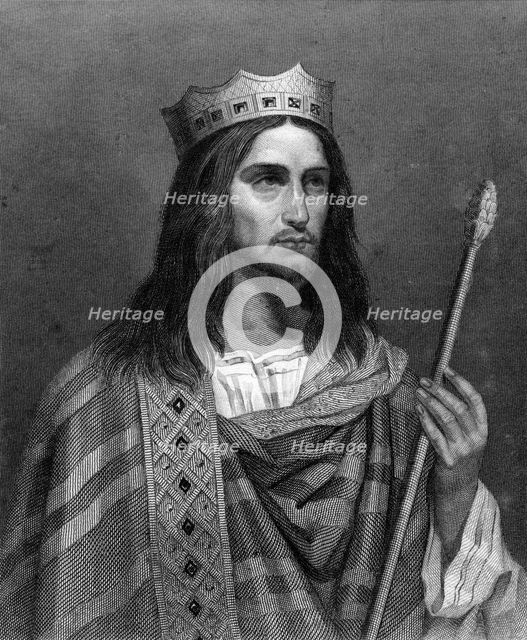 Clovis II, King of Neustria and Burgundy, (19th century).Artist: G Levy