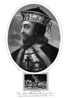 Clovis, the first Christian King of the Franks, (1806).Artist: J Chapman
