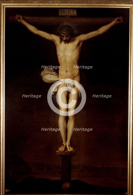 Crucified Christ', oil on canvas by Alonso Cano.