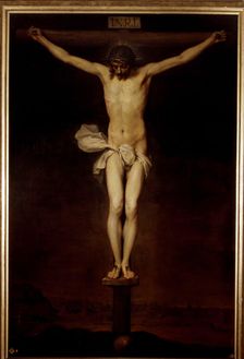 Crucified Christ oil on canvas by Alonso Cano
