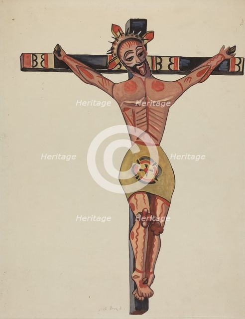 Crucifix - From the Vicinity of Mora, 1935/1942. Creator: E. Boyd.