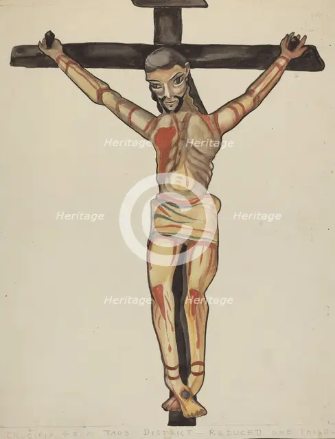 Crucifix, from Vicinity of Taos, 1935/1942. Creator: E. Boyd.