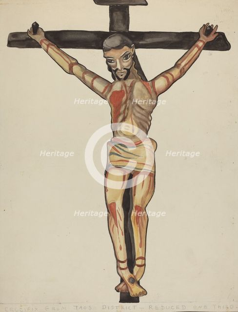 Crucifix, from Vicinity of Taos, 1935/1942. Creator: E. Boyd.