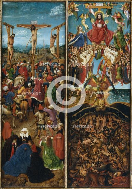 Crucifixion and Last Judgement diptych, 1440. Creator: Jan van Eyck.