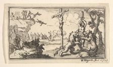 Crucifixion, etc. (John Beaver, Roman Military Punishments, 1725), after 1725. Creator: William Hogarth