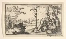 Crucifixion, etc. (John Beaver, Roman Military Punishments, 1725), after 1725. Creator: William Hogarth