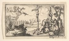 Crucifixion, etc. (John Beaver, Roman Military Punishments, 1725), after 1725. Creator: William Hogarth