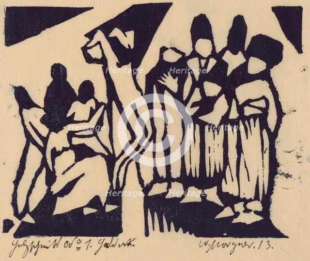 Crucifixion I, 1913. Creator: Morgner, Wilhelm.