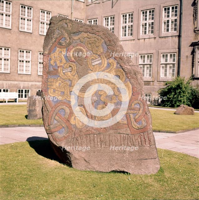 Crucifixion on Great Runestone of Harald Bluetooth, King of Denmark, c985, (20th century). Artist: Unknown.