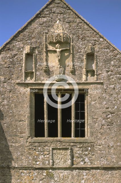 Crucifixion on the gatehouse, Cleeve Abbey, Somerset, 1999. Artist: J Bailey