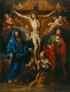 Crucifixion of Christ with the Madonna, Saint John and Saint Mary Magdalene, c1764. Creator: Conca; Sebastiano (1680-1764)
