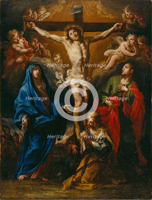 Crucifixion of Christ with the Madonna, Saint John and Saint Mary Magdalene, c1764. Creator: Conca; Sebastiano (1680-1764).