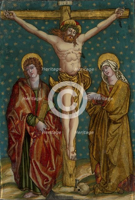 Crucifixion of Christ, with the Virgin and St John, c.1535-c.1540. Creator: Anon.