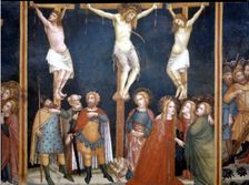 Crucifixion of Jesus and the two thieves by Ferrer Bassa