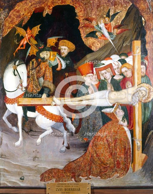  'Crucifixion of Saint Andrew', table of the Gurb Altarpiece (1417 - 1418), designed by Lluis Bor…