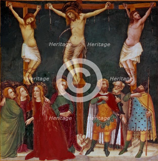  'Crucifixion'. Mural Painting of 1346 in the Chapel of Saint Michael in the Pedralbes Monastery …