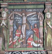 Crucifixion scene from an altar-piece, 17th century