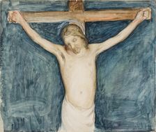 Crucifixion, Sketch for thr Altarpiece in the Mikkeli Church, 1896-1897. Creator: Pekka Halonen