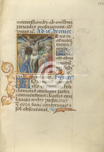 Crucifixion; Poncher Hours, about 1500. Creator: Master of Cardinal Bourbon.
