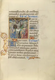 Crucifixion; Poncher Hours, about 1500. Creator: Master of Cardinal Bourbon